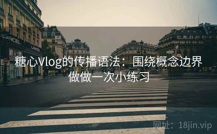 糖心Vlog的传播语法：围绕概念边界做做一次小练习